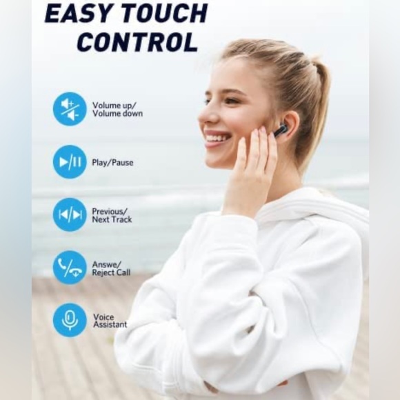 Earbuds Wireless Bluetooth Headphones LED Power Display in Ear Headset Consign - Picture 6 of 7